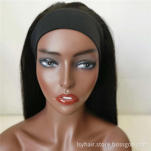 LSY Throw On And Go Super Easy Headband Wigs 100 Non Lace Glueless Human Hair Half Wigs, Beginner Starter Friendly DIY Hair Wigs